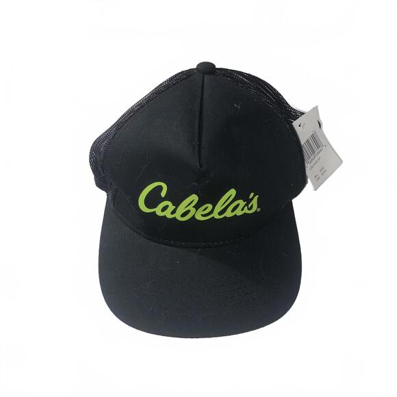 Cabela's Other - Cabela’s black mesh trucker hat cap neon logo mens one size adjustable NWT